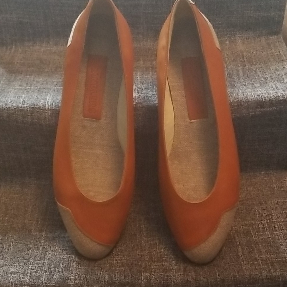 Vintage 80's Chandlers Linen & Leather flats 9_2